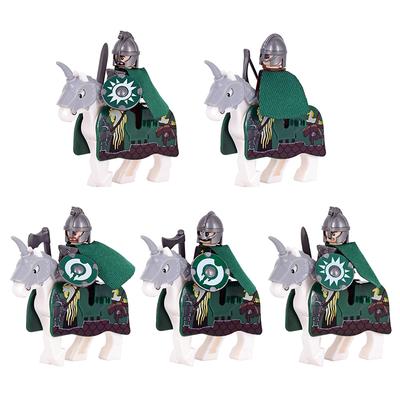 Medieval Movie Middle Ages Knights Rohan Soldiers Warriors Warhorse Lotr Figures Building Blocks Bricks Toys for Children Gifts