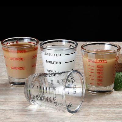 Bicchierini da shot con misurazioni – Jigger dosatore in vetro resistente per Espresso, Bar, Cottura, Cucina e Accessori per Cocktail