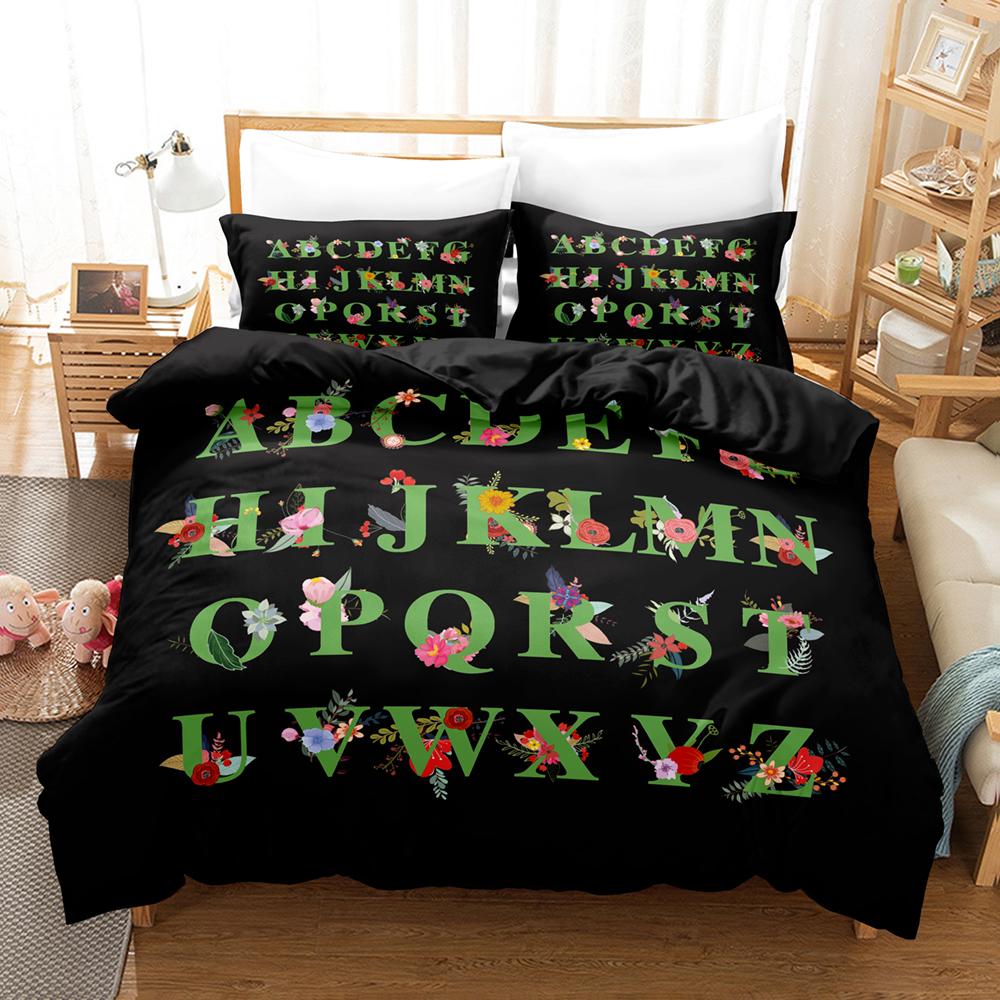 

Новый 3D Постельный комплект Alphabet Lore Односпальный Полуторный Двуспальный Квинсайз Кингсайз Комплект для кровати Девочки Мальчики Спальня Комплекты пододеяльников Аниме Пододеяльник EU Twin 135x200cm