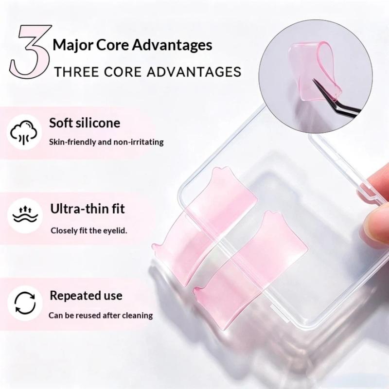 1 Pair Bear Ear Eyelash Perm Pads Reusable Silicone Lash Lifting Curling Strips Soft Under Eye Pads For Eyelash Perm Makeup Tool
