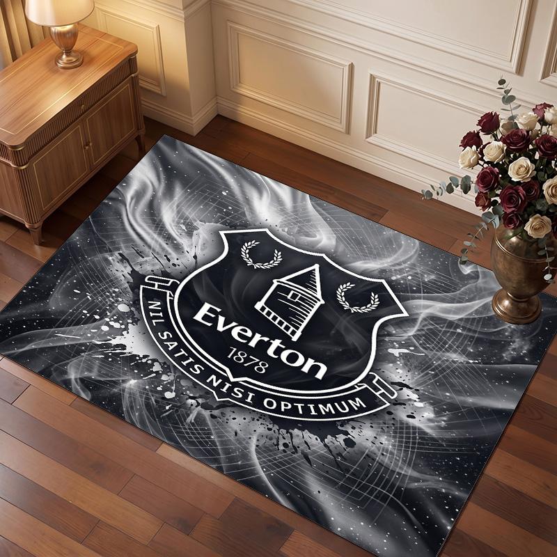 Tappeto in Velluto di Cristallo con Stampa Calcio Everton, Comodo Assorbente d'Acqua Antiscivolo Tappeto per Pavimenti Interni