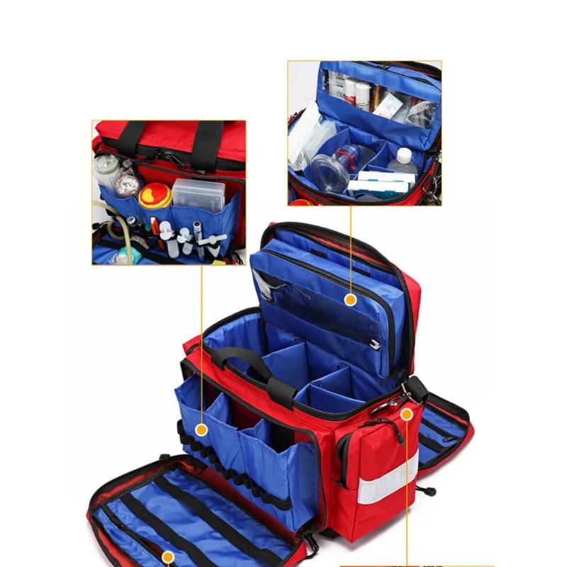 Outdoor Emergency First Aid Kit Medical Bag Rescue Large Capacity Case Waterproof Reflective Oxford Multi-pocket Travel Backpack