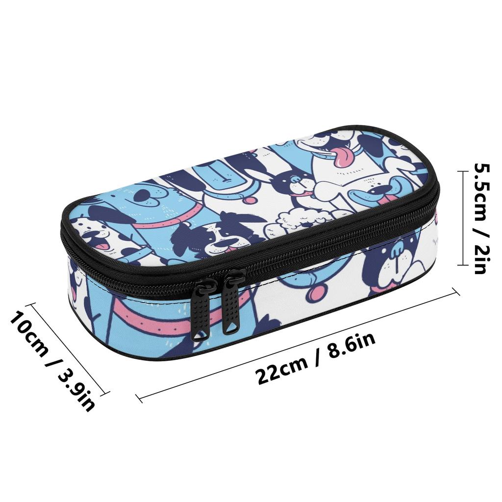 Pen Case Portable Wear Resistant Polyester Easy Open Zipper with Main Compartment Mesh Pocket and Pen Slots for Daily School Use
