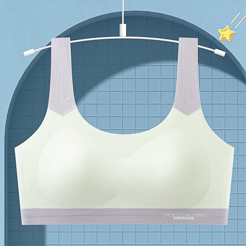 Underwear students junior high school girls development period new popular two-stage adolescence high school girls bra L синий