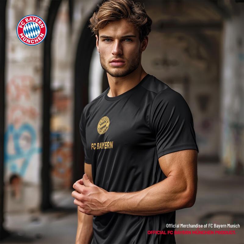 FC Bayern München Schwarz Gold Atmungsaktives T-Shirt