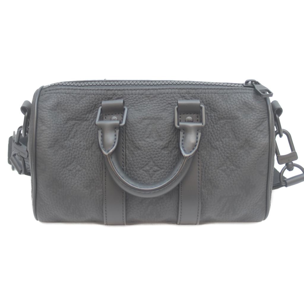 LOUIS VUITTON M20900 Taurillon Clemence Monogram Keepall Bandolier 25 Boston bag blackUsed