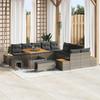 13-Piece Garden Sofa Set with Grey Cushions Poly Rattan Acacia 3364918