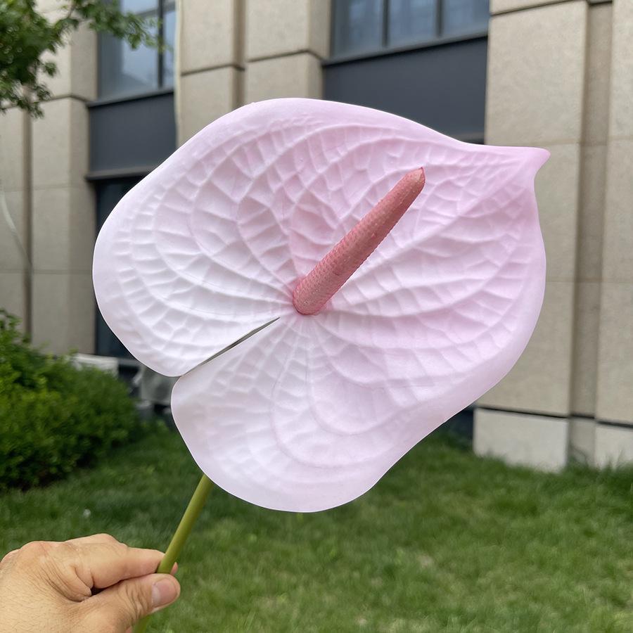10pcs Large Anthurium Artificial Flower 20cm JHead Burgundy Fake Flower Stems for Wedding Home Floral Arrangement Decoration