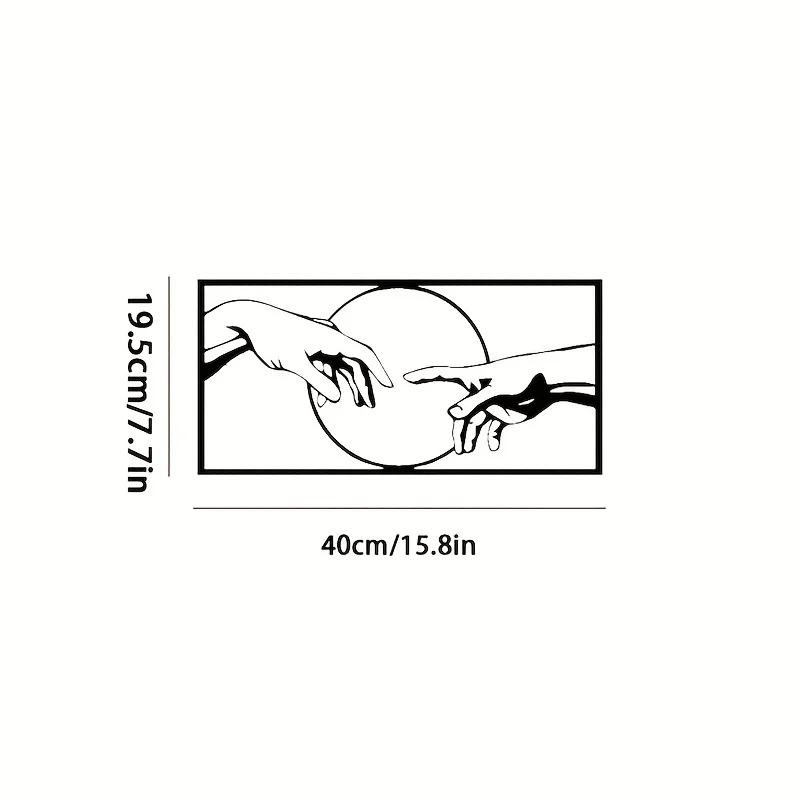 

1 шт. Современный черный металлический настенный декор - минималистичный абстрактный подвесной декор для дома, спальни, ванной комнаты и офисных помещений светло-серый