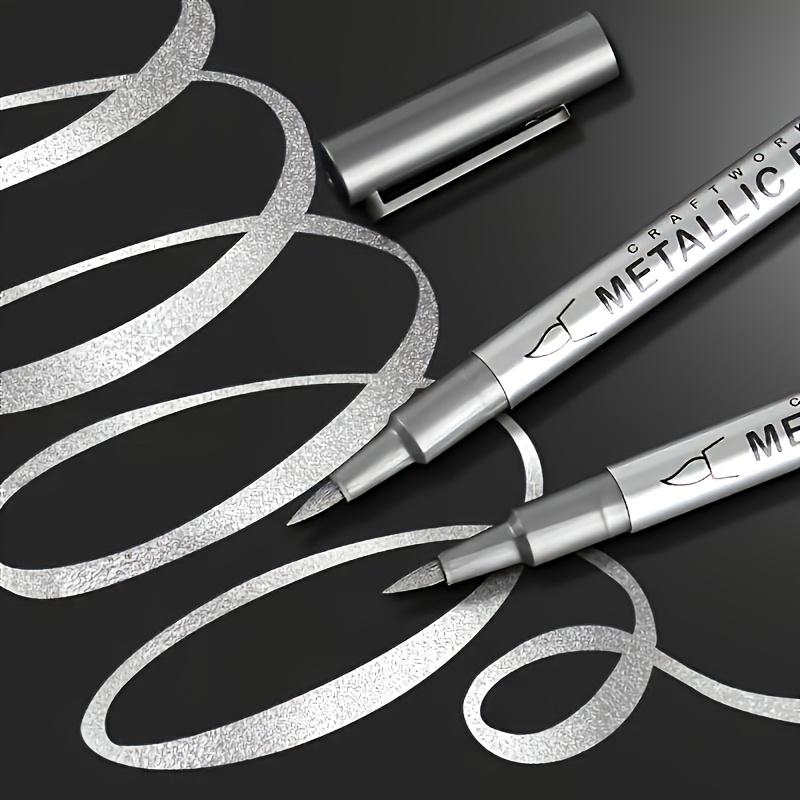 4pcs Set of Golden and Silvery Permanent Markers- Waterproof, Suitable for DIY Crafts, Resin Art, and Office Supplies, Model Building Painting Tools