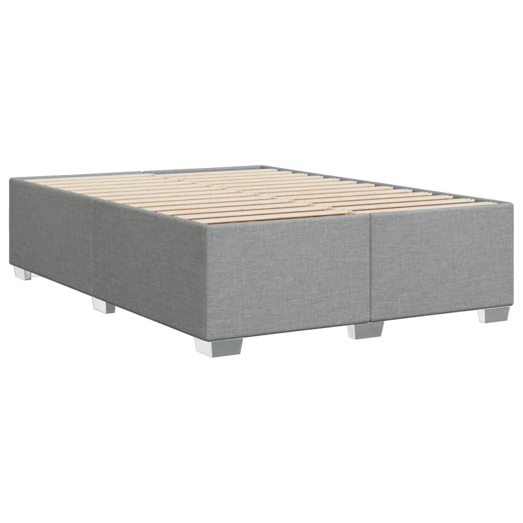 Bed Frame without Mattress Light Grey 140 x 190 cm Fabric