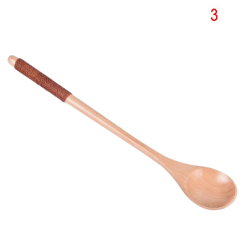 Wooden Spoons Long Handled Spoon Kids Spoon Wood Rice Soup Dessert Spoon