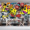 Graffiti Wallpaper Fashion Graffiti 3d Mural Bar Cafe Murals Music Symbol Backdrop Wallpaper