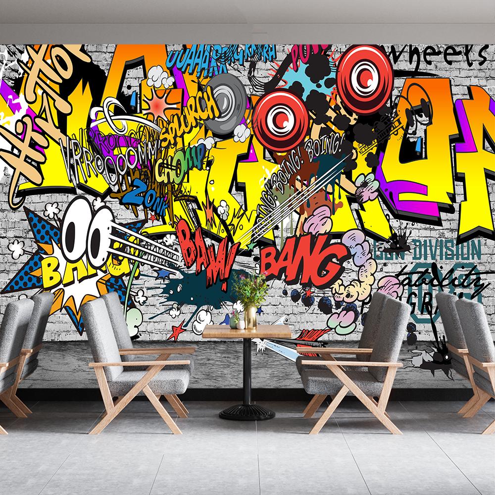 Graffiti Wallpaper Fashion Graffiti 3d Mural Bar Cafe Murals Music Symbol Backdrop Wallpaper