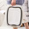 Folding Foot Bath Bucket Silicone Foot Bath Basin Massage Washing Bucket Bathroom Accessories Easy Hold Footbath for Adult Kid