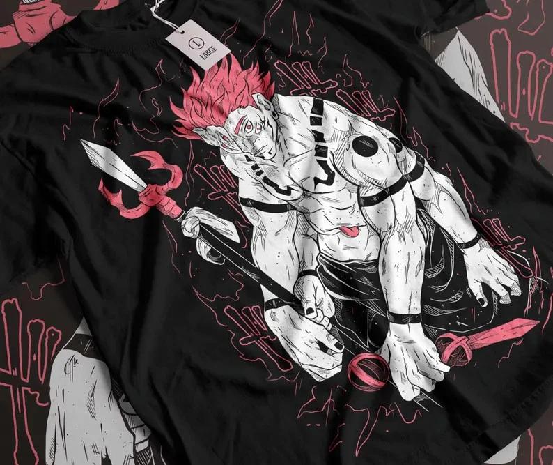 Anime Jujutsu Kaisen King Of Curse V3 Black T Shirt S
