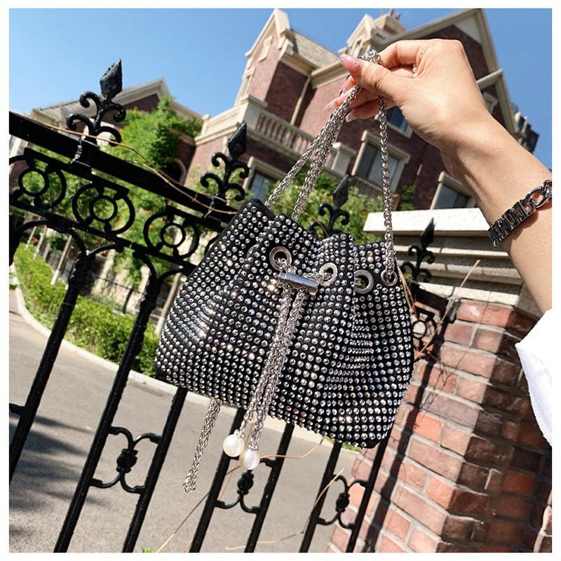 2022 Summer Mini Rhinestone Women's Bag Fashion Diamond-studded Blessing Bag Rhinestone Chain Messenger Bag