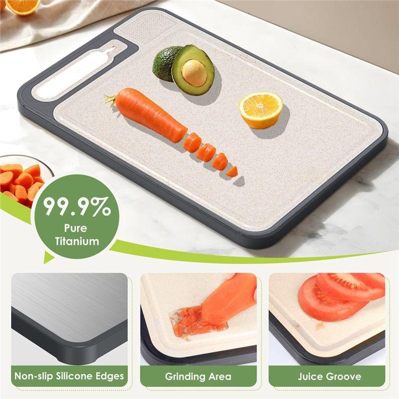 Feb.Multifunctional Double-Sided Stainless Steel Cutting Board Cutting Board Cutting Board