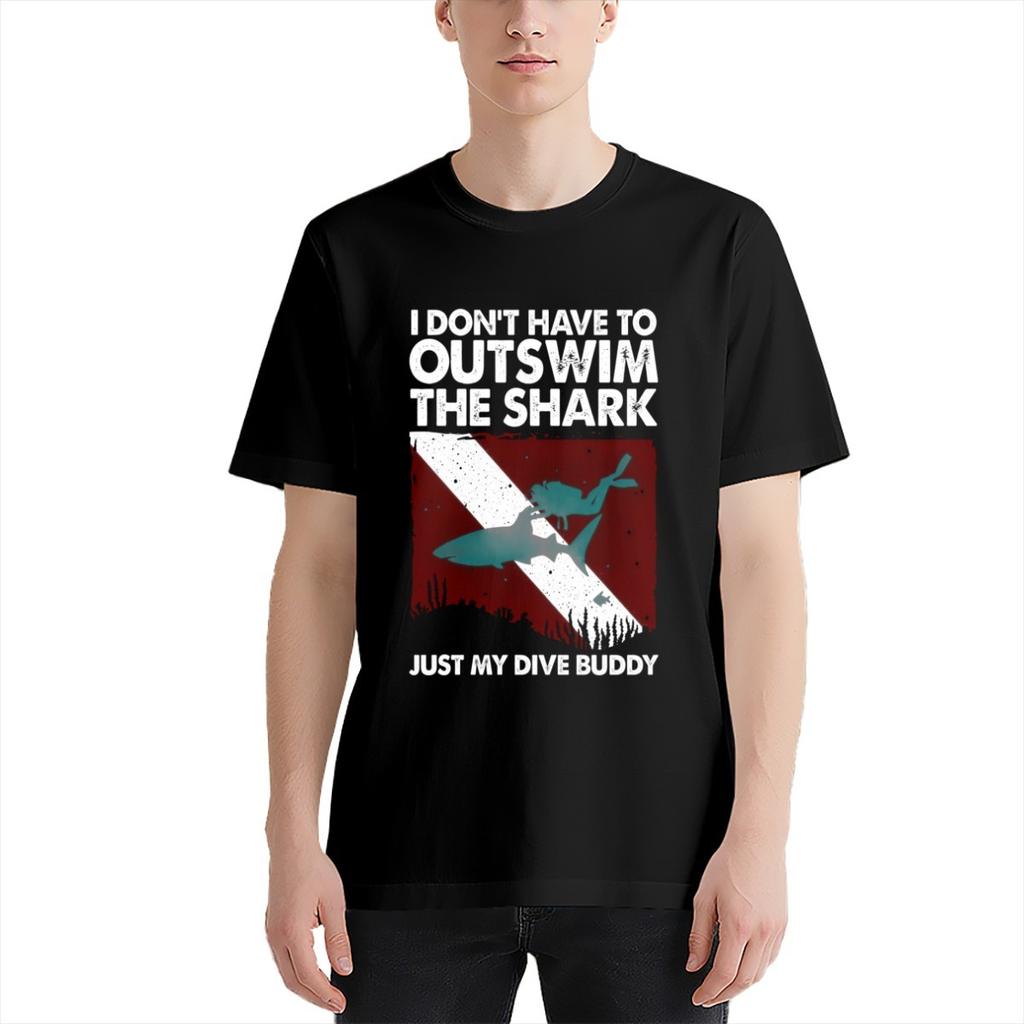 Funnycuba Diving Quote I Don't Have To Outswim Thehark Dive Buddy T-Shirt