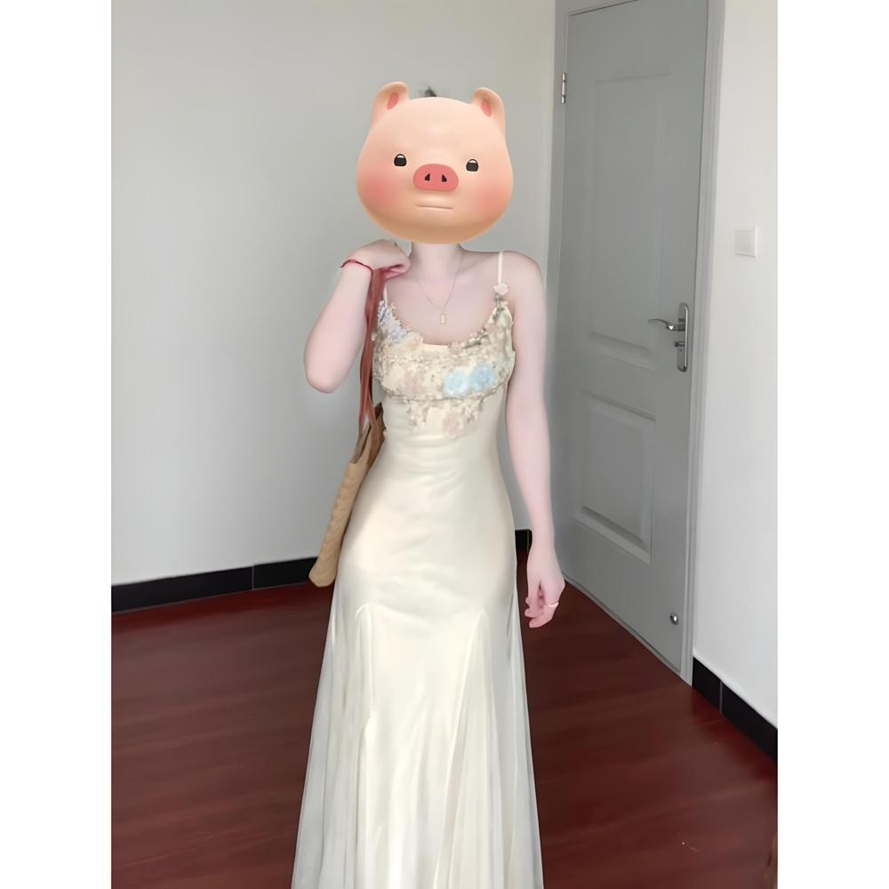 

Сладкое платье-сарафан с цветочным принтом, женская летняя сетчатая юбка «рыбий хвост», темпераментное платье для отпуска на море, облегающее бедра XL- (recommended 110-60kg)