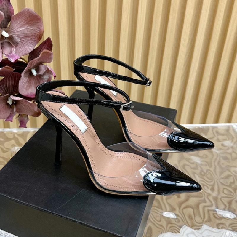 Fashion 2025 Summer New Gold Flower Square Thin Heel Single Shoes With Sexy Open Toe Design Sense Women Sandals