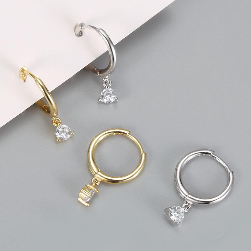 2 Stück Edelstahl Zirkonia Kleine Creolen Ohrringe für Damen Wassertropfen Anhänger Knorpel Ohrring Hochzeit Piercing Schmuck