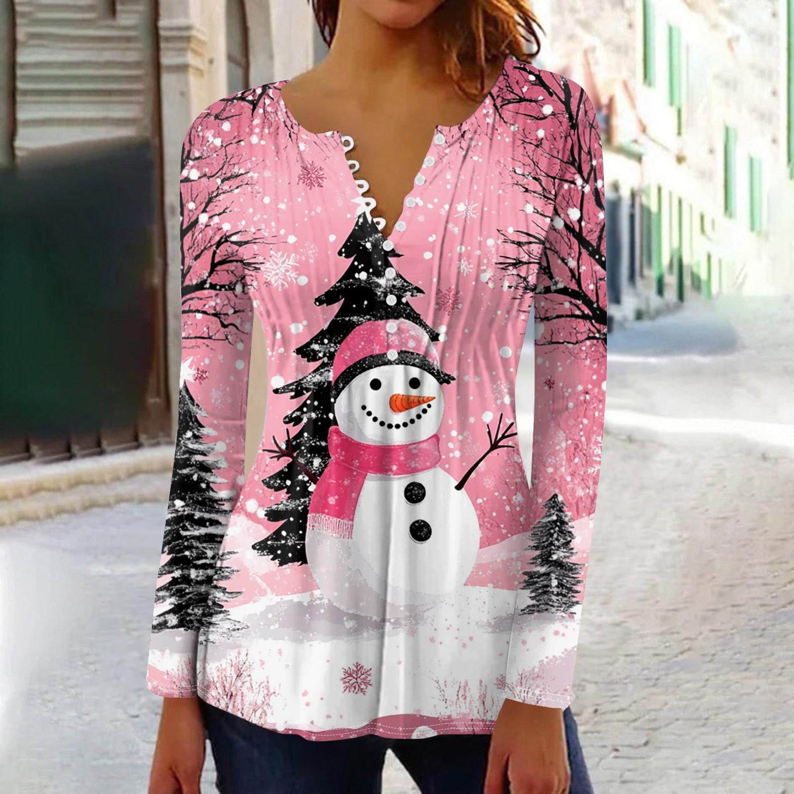 

Рубашки с длинным рукавом для женщин, осенняя мода, нарядные повседневные блузки, модные плиссированные туники, топы для леггинсов, Рождество M розовый