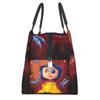 Halloweenowy film grozy Coraline Torby na lunch z izolacją termiczną Kobiety Pojemnik na lunch wielokrotnego użytku na piknik na świeżym powietrzu Pudełko na jedzenie