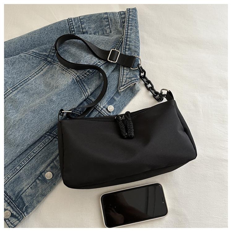Korean Style Oxford Cloth Shoulder Bag Fashion Casual Square Crossbody Purse Simple Large Capacity Commuter Handbag CLE