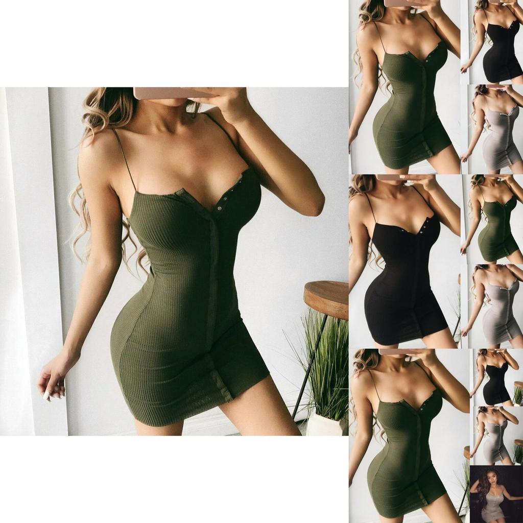 Elegant Women V-neck Bodycon Sleeveless Evening Party Cocktail Mini Dress In Gray