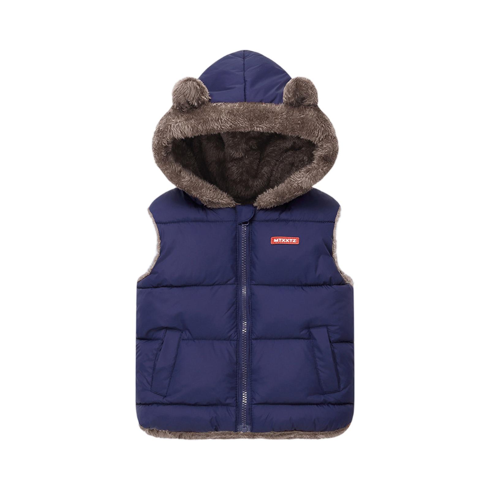 

Kids Winter Vest - Cotton Padded Sleeveless Jacket 110 тёмно-синий