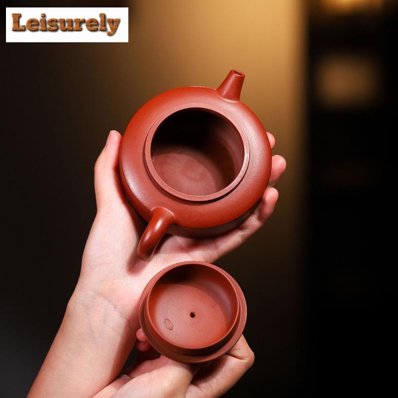 190ml Elegant Yixing Purple Clay Teapots Handmade Circle Pot Raw Ore Dahongpao Mud Kettle With Filter Chinese Zisha Tea Set Gift