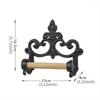 1 ks Vynikající držák na toaletní papír a ručníky z tepaného železa ve francouzském stylu - Nástěnný dekorativní stojan s úložným prostorem na role papíru