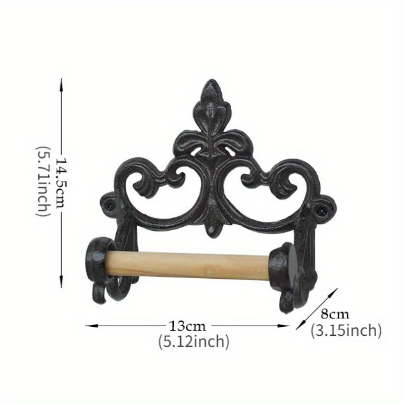 1 ks Vynikající držák na toaletní papír a ručníky z tepaného železa ve francouzském stylu - Nástěnný dekorativní stojan s úložným prostorem na role papíru