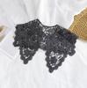 Vintage Shawl O-Neck Doll Fake Collar Shirt Women Hollow Crochet Lace False Collar Detachable Woman Half Shirt Faux  Col