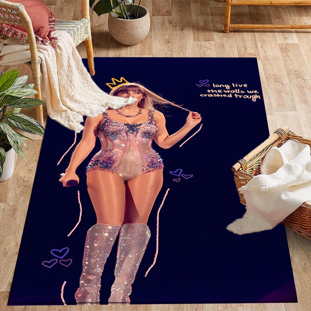 Taylor Swift Themed Anti-Slip Rugs - Polyester Home Decor, Suitable for Bedrooms, Living Rooms, Doorways, Studios, and Decorations