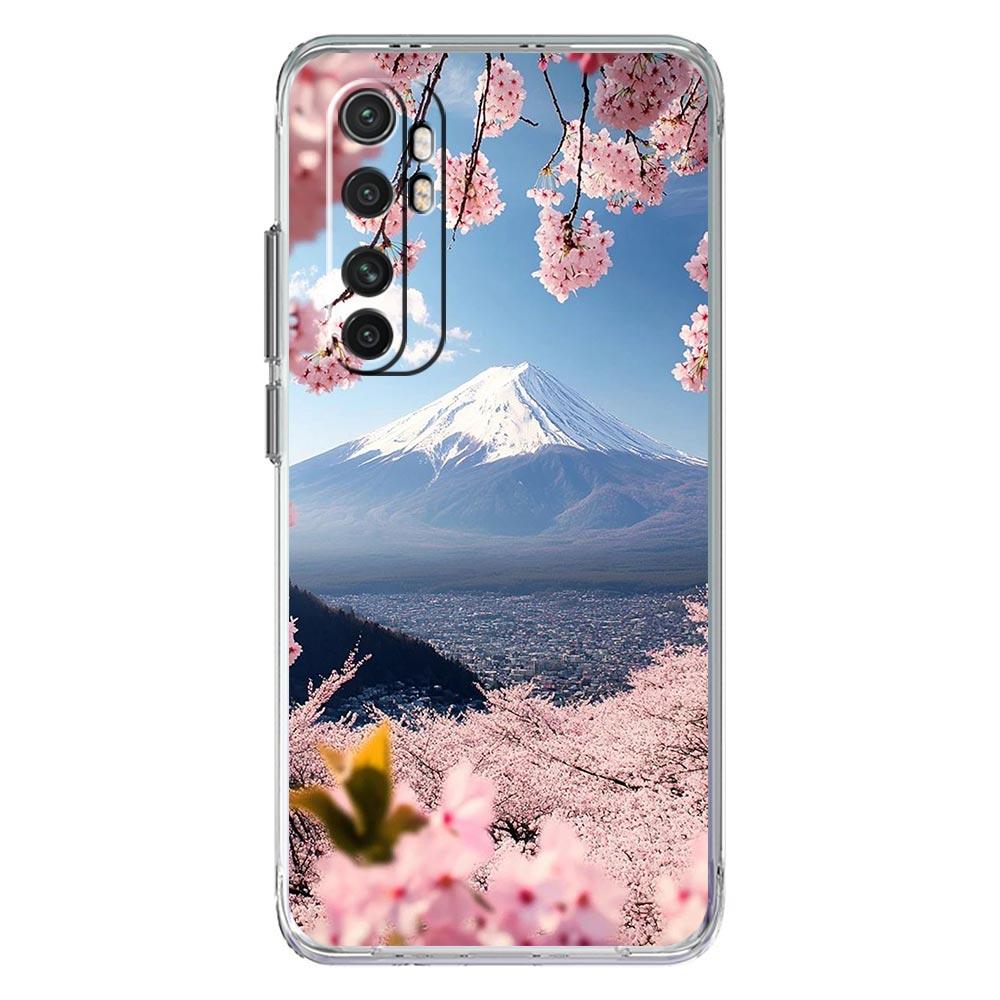 Phone Case For Xiaomi Mi Poco X7 X6 X5 X3 F7 Ultra F6 Pro F3 15 14T 14 13T 11 12 13 Lite Cover Japan Mount Fuji Cherry Blossom