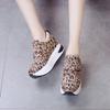 Women's Single Shoes Leopard Cross-border Women's Shoes Autumn and Winter Slope Heel Casual Shoes Korean Version Sexy Student Sneakers