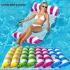 4-in-1 Colorful PVC Water Hammock with Pump - Versatile Pool Float, Saddle, and Lounge Chair for Travel and Home Pool Time