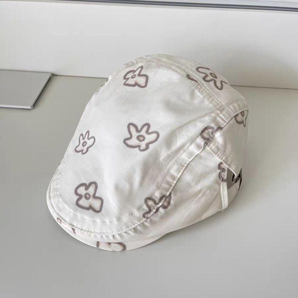 Cartoon Octagonal Hat British Style Y2k Painter Hat Personality Flower Beret  Girls