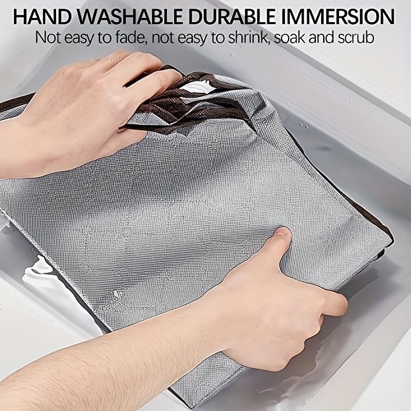 3PCS Clothing Storage Bag, 57l/15gal, With Transparent Window, Reinforced Handle, Suitable For Clothing Organization