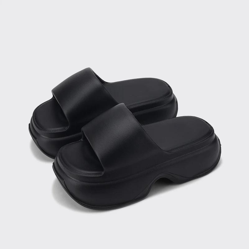 Fashion Summer Beach Thick Sole Eva Slippers Women Thick Platform Indoor Home Slides Woman Lightweight Non Slip Bathroom Flip Flops 2024