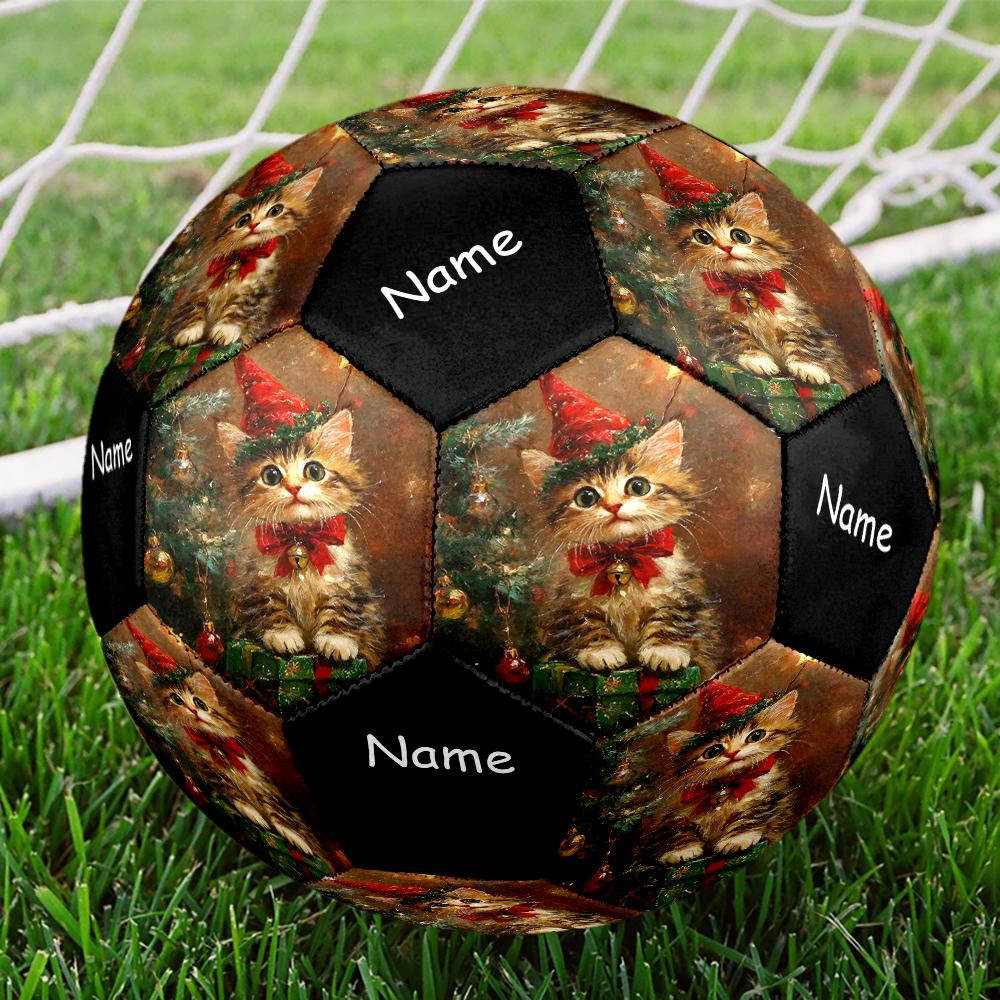 Custom Name Christmas Animals Theme Size 5 Soccer Ball, Suitable for Both Indoor and Outdoor Matches, a Gift Suitable for Everyone.