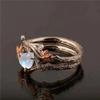Luxus Vintage Baumzweig Ahornblatt Doppelring Damen Herren Weißer Zirkon Feiertag Hochzeit Verlobungsparty Schmuck