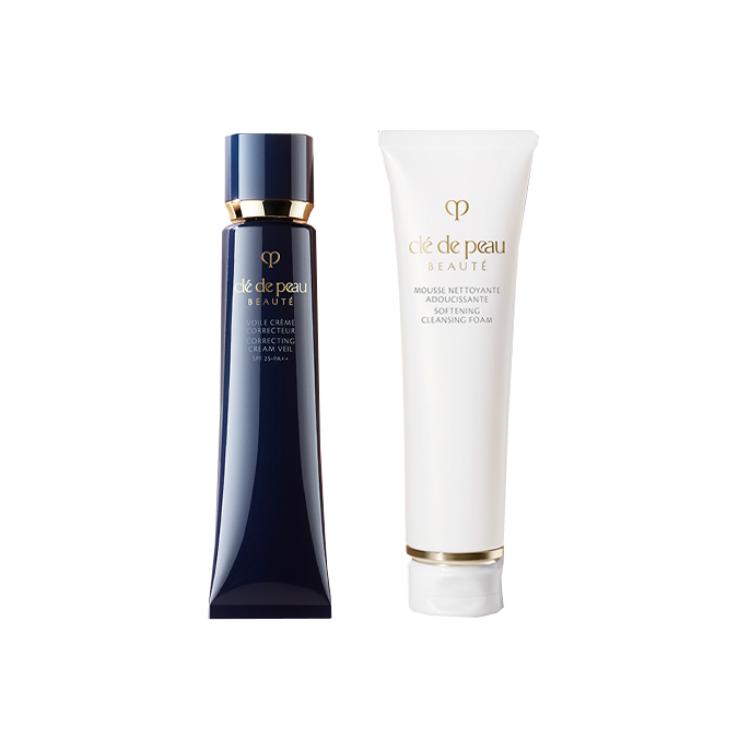 Clé De Peau Beauté Correcting Cream Veil And Cleansing Foam 37ml Primer+ Softening Cleansing Foam 125ml
