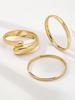 3 PCS Gold Color Minimalist Bangle Set Mix of Open & Closed Circular Designs Classic Stackable Bangle Set For Women