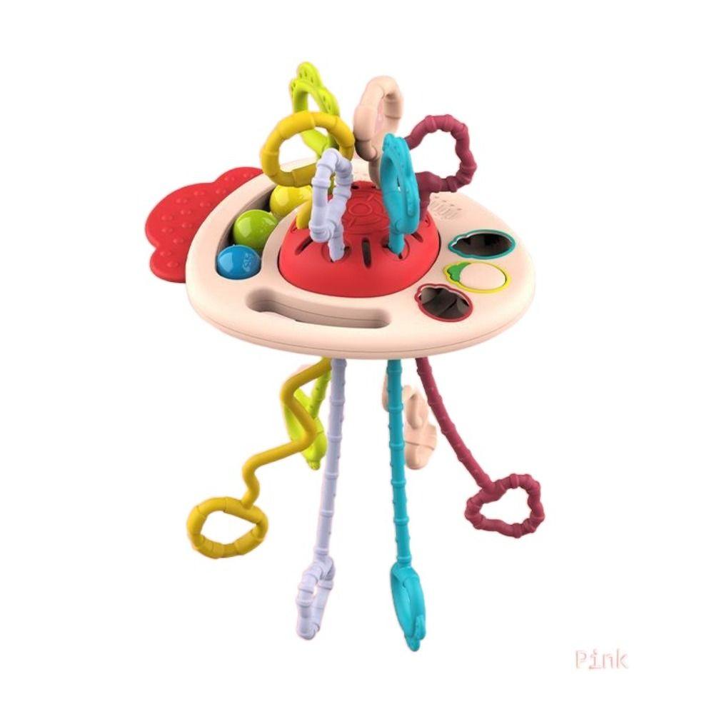

Develops Cognitive Crab Montessori Sensory Toys Teething Toy Baby Pull String Toy Kids red-carrot