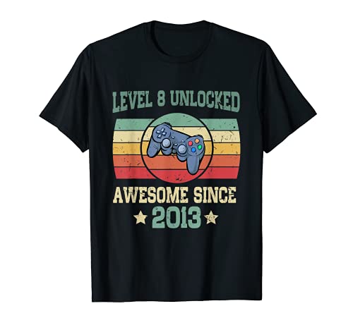 Ph Level 8 Unlocked 2013 Birthday Apparel Video Game Enthusiast T-Shirt