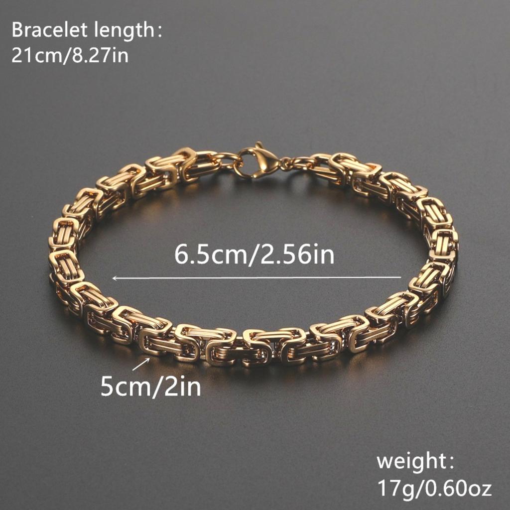 Bracelet for Men Stainless Steel Chain Jewelry, Hypoallergenic Gift & Party Punk Bangles Accessories 3 Types Color