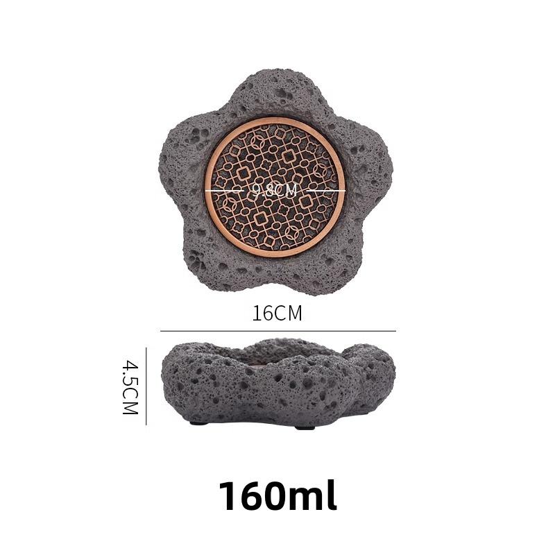 Black Cement Tableware Dinner Plate stone Sashimi sushi Disc Dry Ice Tray Plate Dessert Plates Dim Sum Dish Steak Plates Bowl